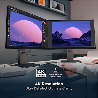 ViewSonic ColorPro 24" 4K UHD 60Hz LCD Monitor, Mac-Compatible, Height Adjustable, Black/Silver (VP2488-4K)