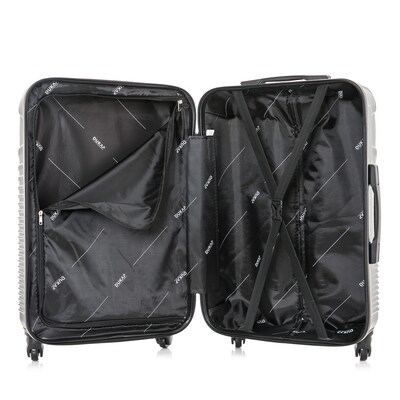 DUKAP INCEPTION 3-Piece Hardside Spinner Carry-On Luggage Set, TSA Checkpoint Friendly, Black (DKINCSML-BLK)