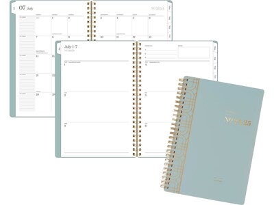 2024-2025 Cambridge WorkStyle Classic 5.5" x 8.5" Academic Weekly & Monthly Planner, Plastic Cover, Mellow Frost