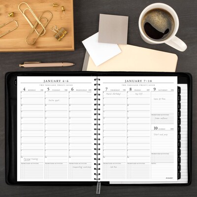 2027 AT-A-GLANCE Executive 8.25" x 11" Weekly & Monthly Appointment Book, Faux Leather Cover, Black (70-NX81-05-27)