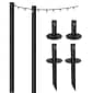 Excello Global Products Bistro Pole for String Lights with 50' G40 Lights, Black, 2/Pack (EGP-HD-0360)