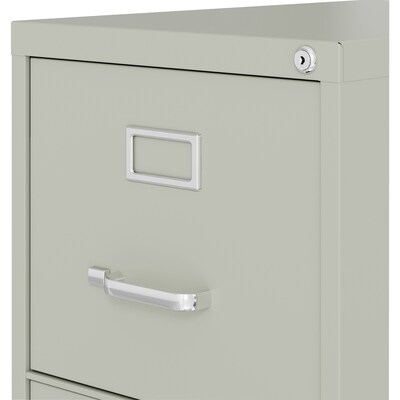 Lorell Fortress 3-Drawer Vertical File Cabinet, Letter Size, Lockable, 40.2"H x 15"W x 22"D, Light Gray (LLR42298)