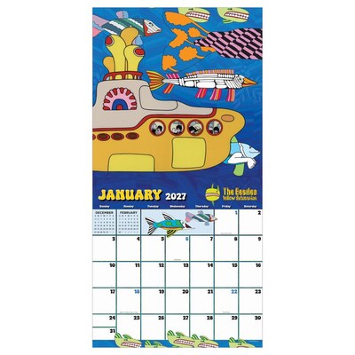 2027 TF Publishing The Beatles: Yellow Submarine 12 x 12 Monthly Wall Calendar, Multicolored (27-1113)