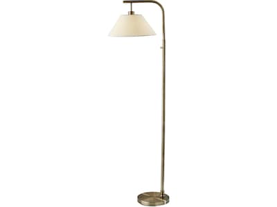 Simplee Adesso Hayes 58 Antique Brass Floor Lamp with Tapered White Shade (SL1181-21)