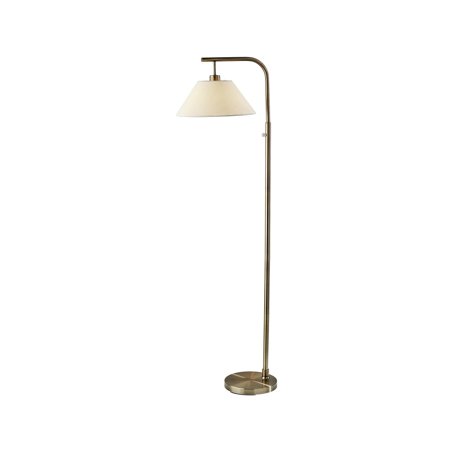 Simplee Adesso Hayes 58 Antique Brass Floor Lamp with Tapered White Shade (SL1181-21)