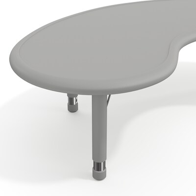 Flash Furniture Wren Half Moon Activity Table, 35" x 65", Height Adjustable, Soft Gray (YUYCX042MOONSGY)