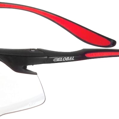 Global Industrial Sport Half Frame Safety Glasses, Anti-Fog, Clear Lens, Red Frame (708402CLA)