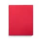 Staples Smooth 2-Pocket Paper Folder with Fasteners, Red, 25/Box (50772/27540-CC)