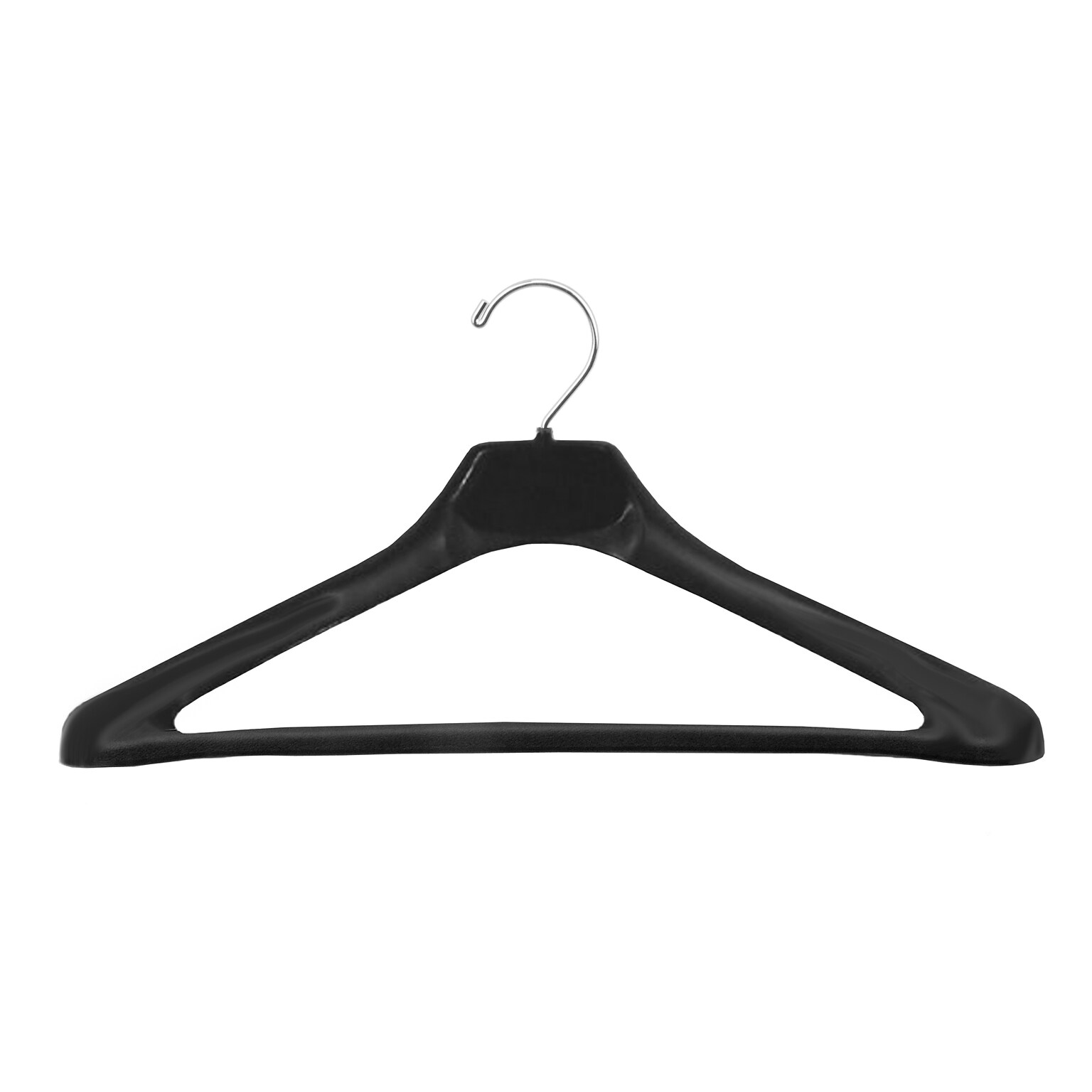 Nahanco 19 Plastic Concave Extra Wide Shouldered Suit Hanger, Black, 50/Pack (H90)