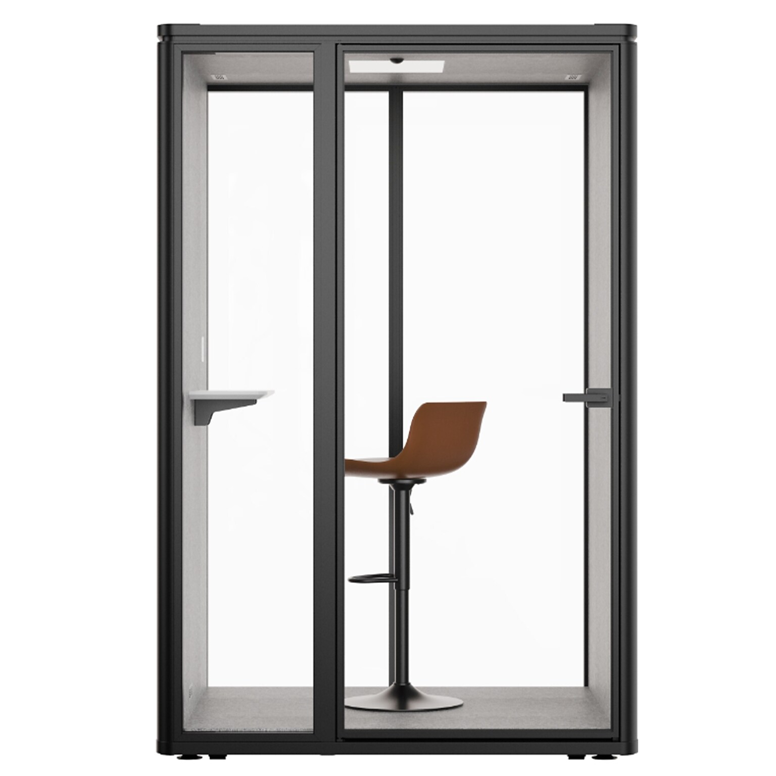 Uncaged Ergonomics Modular Acoustic Office Pod with Ventilation, Lighting and Power, Working, Black (POD-W-black)