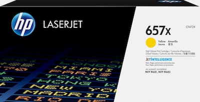 HP 657X Yellow High Yield Toner Cartridge, Prints Up to 23,000 Pages (CF472X)