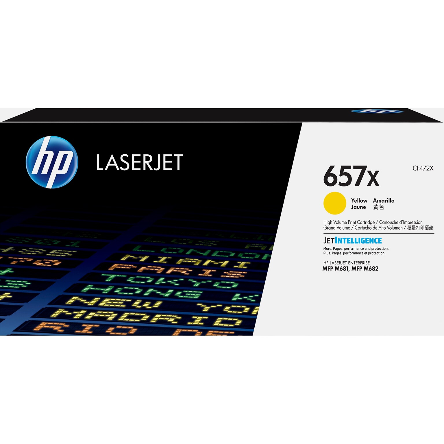 HP 657X Yellow High Yield Toner Cartridge, Prints Up to 23,000 Pages (CF472X)
