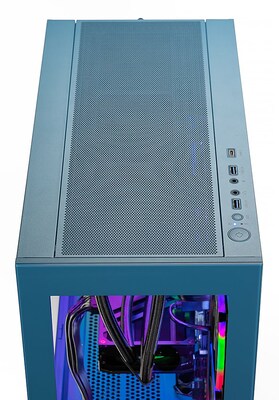 Skytech Azure 2 Gaming Desktop, Intel i5-12400F, 16GB RAM, 500GB SSD, Intel Arc A750 Graphics, Blue