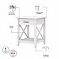 Bush Furniture Key West 20" x 20" End Table with Storage, Pure White Oak (KWT120WT-03)