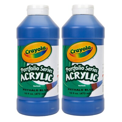 Crayola Portfolio Series Acrylic Paint, Phthalo Blue, 16 oz., 2/Bundle (BIN204016316-2)