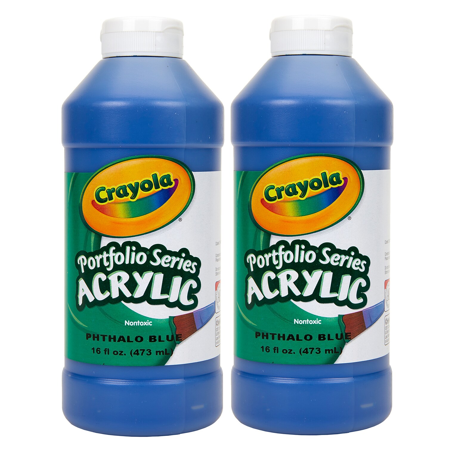 Crayola Portfolio Series Acrylic Paint, Phthalo Blue, 16 oz., 2/Bundle (BIN204016316-2)
