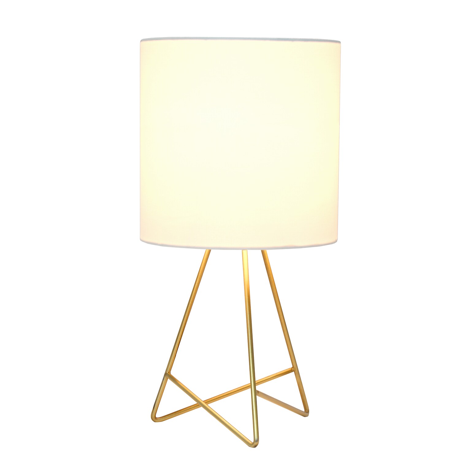 Creekwood Home Glamora 14 LED Table Lamp, Gold/White Shade (CWT-2029-GD-LB)