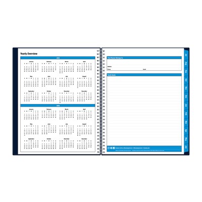 2025-2026 Blue Sky Collegiate 8.5" x 11" Academic Year Weekly & Monthly Planner, Plastic Cover, Navy (148672-A26)