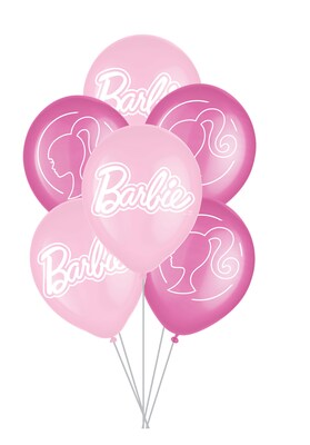 Party City 12 Barbie Party Latex Balloons, Pink, 6/Pack (AM114637)