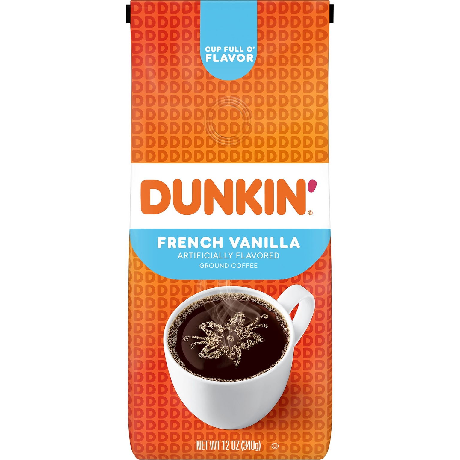 Dunkin French Vanilla Ground Coffee, Medium Roast, 12 oz., Each (SMU00047)