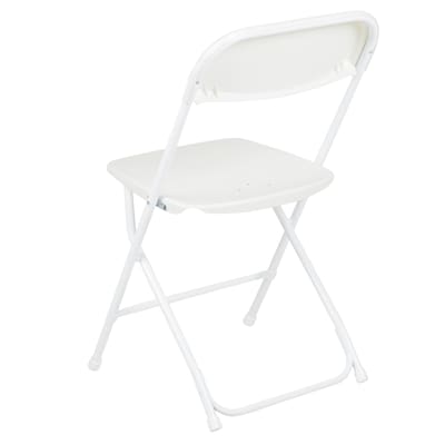 Flash Furniture Hercules™ Series Plastic Folding Chair, White, 2 Pack (2LEL3WHITE)