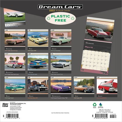 2025 Motor Club Dream Cars 12 x 24 Monthly Square Wall Calendar, (9781975479619)