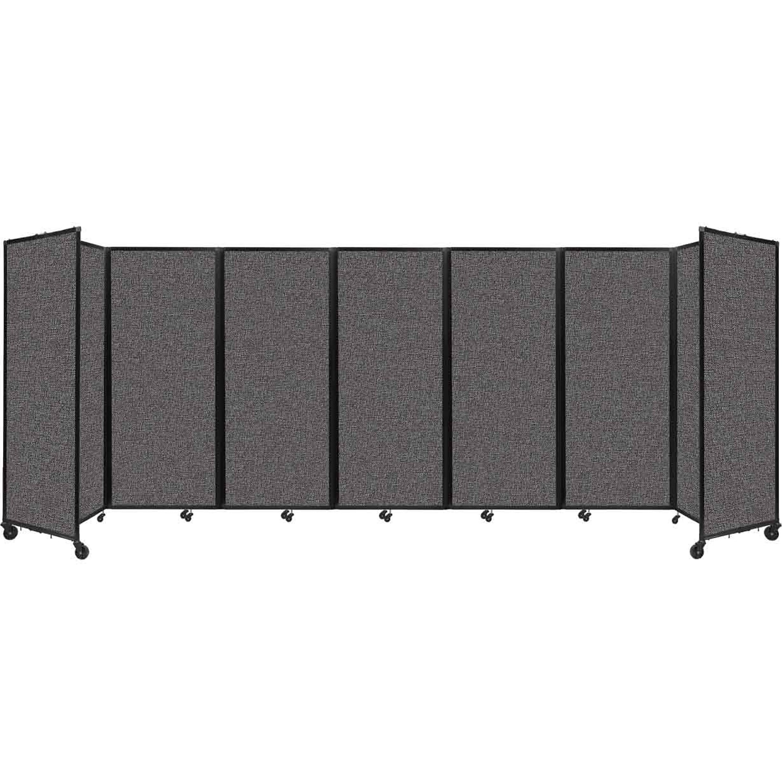 Versare The Room Divider 360 Freestanding Folding Portable Partition, 82H x 234W, Charcoal Gray Fabric (1182707)