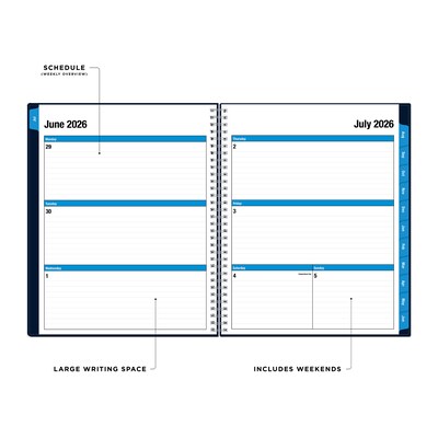 2026-2027 Blue Sky Collegiate 8.5 x 11 Academic Weekly & Monthly Planner, Plastic Cover, Navy (148672-A27)