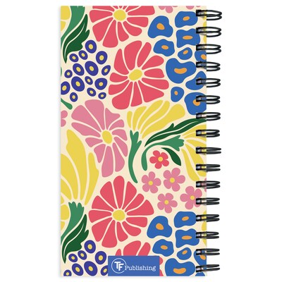 2025-2026 TF Publishing Floral Medley 3.5" x 6.5" Academic Year Weekly & Monthly Planner, Paperboard Cover, Multicolored