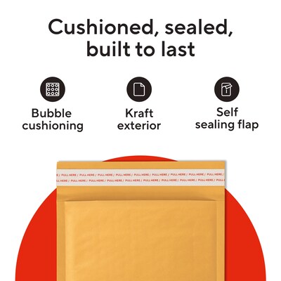 Quill Brand® 8 x 7 Self-Sealing Bubble Mailer, CD/DVD, 25/Carton (ST56654B)