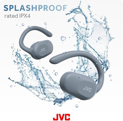 JVC Nearphones Wireless Open-Ear Earbuds, Bluetooth, Blue (HANP40TA)