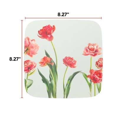 Staples TECH Non-Skid Mouse Pad, PINK FLORAL (ST63283)