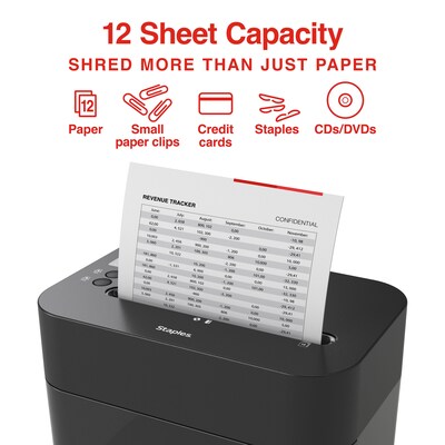 Staples 12-Sheet Micro-Cut Multi-Media Shredder (ST62152)