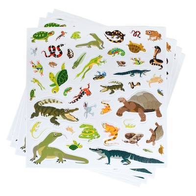 Ready2Learn Foam Reptile and Amphibian Stickers, Multicolored, 184/Pack (CE-10123)