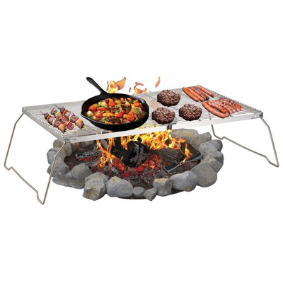 Previous Next Brentwood® 25-In. x 17-In. Heavy-Duty Stainless Steel Portable Folding Campfire Grill