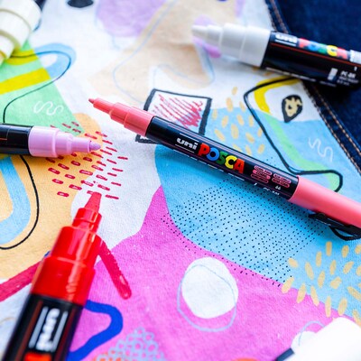 POSCA PC-1MR Water Based Paint Marker, Extra Fine Pin Tip, White, 2/Pack (UBCPC1MRWHITE-2)