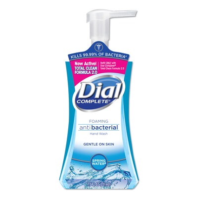 Dial Complete Antibacterial Foaming Hand Wash, 7.5 oz., Spring Water, 8/Carton (DIA05401CT)