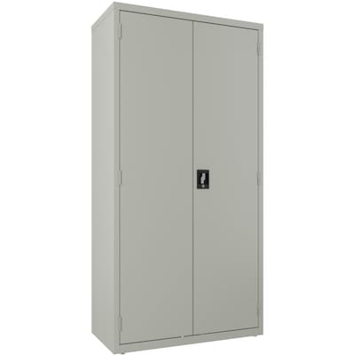 Lorell Fortress Series 72 Steel Wardrobe Storage Cabinet With 2-Shelves, Light Gray (LLR03089)