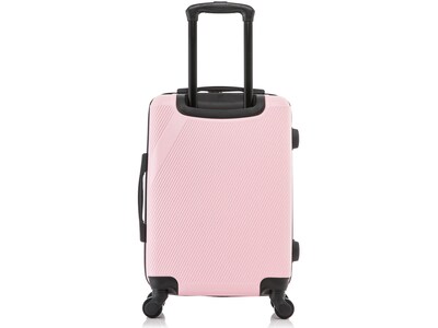 DUKAP Discovery 20" Hardside Suitcase, 4-Wheeled Spinner, TSA Checkpoint Friendly, Pink (DKDIS00S-PNK)