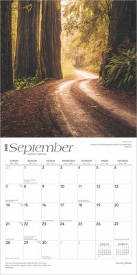 2025 BrownTrout Country Roads 12" x 12" Monthly  Wall Calendar (9781975474737)