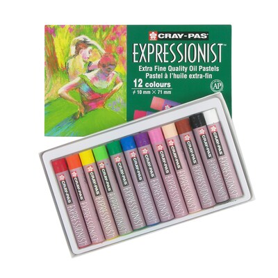 Sakura Cray-Pas Expressionist Oil Pastels, Assorted Colors, 12/Set, 3 Sets/Bundle (SAKXLP12-3)