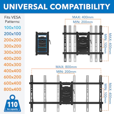 Mount-It! Extending Long Arm TV Mount for 42-70" Displays (MI-372)