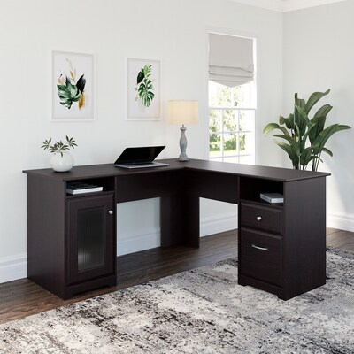 Bush Furniture Cabot 60W L Shaped Computer Desk, Espresso Oak (WC31830K)