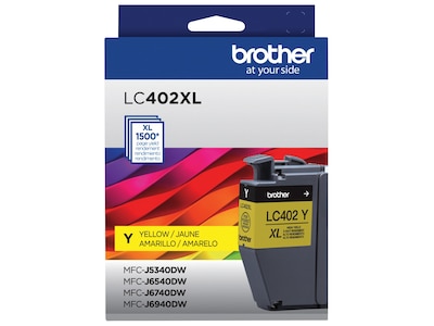 Brother LC402XL Yellow High Yield Ink Cartridge, Prints Up to 1,500 Pages (LC402XLYS)