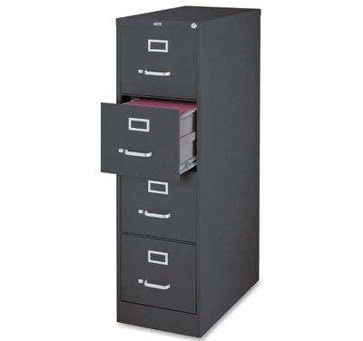 Lorell 4-Drawer Vertical File Cabinet, Charcoal, Letter (66912)