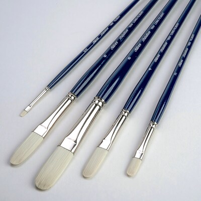 Silver Brush Bristlon Long Filbert Brushes, 5/Pack (SLVBR1953)
