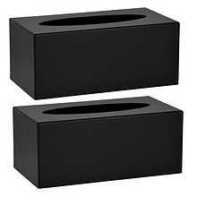 Alpine Industries Black Acrylic Facial Tissue Box Containers, 2/Pack (408-BLK-2PK)