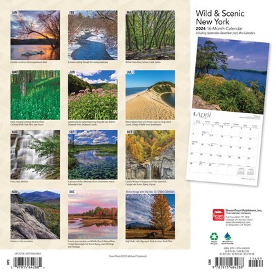 2024 BrownTrout New York Wild & Scenic 12 x 24 Monthly Wall Calendar (9781975464288)