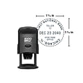 Custom 2000 Plus® PrintPro™ Self-Inking R40D Light Duty Round Date Stamp, 1-9/16 diameter