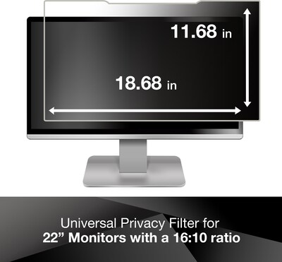 3M Privacy Filter for 22" Widescreen Monitor, 16:10 Aspect Ratio (PF220W1B)